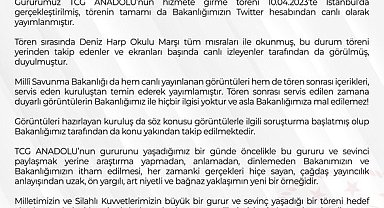 MSB'den TCG Anadolu'nun teslim törenindeki görüntülere ilişkin açıklama