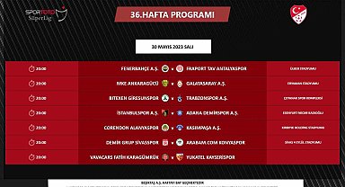 Süper Lig'de 36. haftanın fikstürü açıklandı