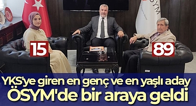 YKS'ye giren en genç ve en yaşlı aday ÖSYM'de bir araya geldi