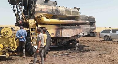 Ankara'da biçerdöverde çıkan yangın tarlaya sıçradı, 20 dönüm arazi zarar gördü