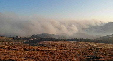 Çanakkale'deki orman yangını dron ile havadan görüntülendi