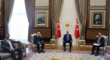 Cumhurbaşkanı Erdoğan, Sanayi ve Teknoloji Bakanı Kacır ile iş insanlarını kabul etti