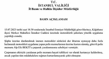 Dur ihtarına uymayan sürücü çarptığı polisi metrelerce böyle savurdu