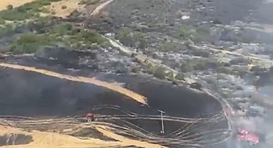 Gelibolu'da 1 hektar tarım arazisi yanarak kül oldu