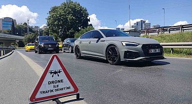 İstanbul'da dron destekli trafik denetimi: Kemer takmayan sürücülere ceza yağdı