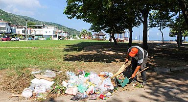 Karacabey'in sahil bölgelerinde hummalı temizlik çalışması