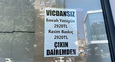 Maltepe'de kira zammında anlaşamayan ev sahibi bina girişine yazı astı