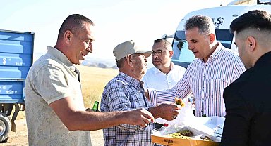 Mamak'ta yapılan hasat çiftçiyi mutlu etti