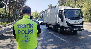 Sarıyer'de dron destekli trafik denetimi
