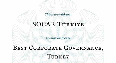 SOCAR Türkiye'ye 'En İyi Kurumsal Yönetişim' ödülü