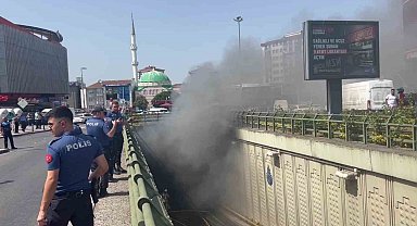 Ümraniye'de İETT otobüsü alev alev yandı