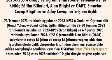 2023 KPSS cevap kağıtları ve aday cevapları erişime açıldı