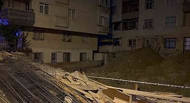 Bahçelievler'de temel atma çalışmalarında 8 katlı bina hasar aldı