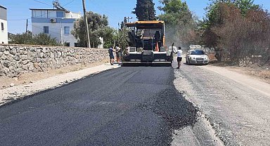 Bodrum Turgutreis'te sıcak asfalt çalışması başladı