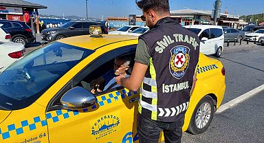 Eminönü'nde kemer takmayan taksicilere ceza yağdı