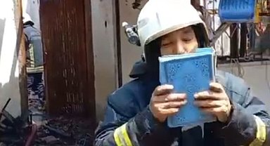 İtfaiye erinin Kur'an-ı Kerim mutluluğu