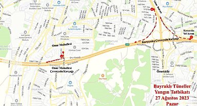 İzmir'de Bayraklı Tünelleri'ndeki yangın tatbikatı nedeniyle bazı yollar trafiğe kapatılacak