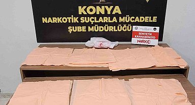 Konya'da peçeteye emdirilmiş 50 milyonluk uyuşturucu ele geçirildi