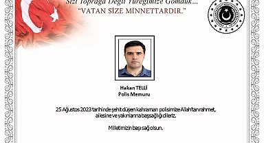 MSB'den şehit polis memuru Hakan Telli için başsağlığı mesajı