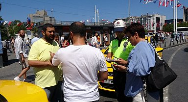 Taksim'de ticari taksi denetimi
