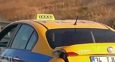 TEM'de ticari taksinin bagajında ilginç yolculuk kamerada