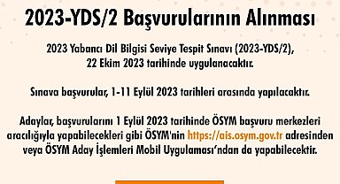 2023-YDS2 başvuruları başladı