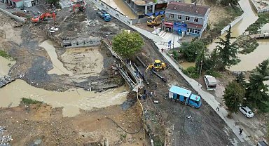 Arnavutköy'de selin bastığı mahalle havadan görüntülendi
