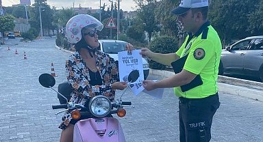 Datça'da trafik ekiplerinden motosiklet sürücülerine yönelik uygulama