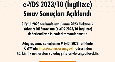 e-YDS 202310 sonuçları açıklandı