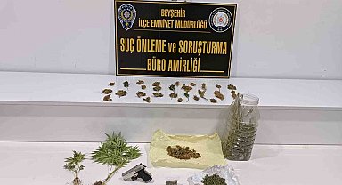 Hırsızlık şüphelisinin evinden uyuşturucu ve silah çıktı