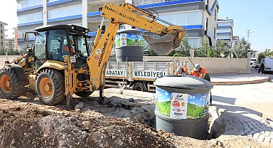 Karatay'da 200 adet yeraltı çöp konteynerinin daha kurulumu yapıldı