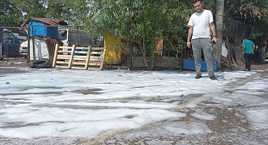 Kocaeli'de sağanak sonrası şaşırtan görüntü