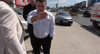Pendik'te kaza sonrası banka görevlisinden basına mensuplarına müdahale