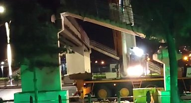 Polatlı E-90 Karayolu üzerindeki üst geçidin yıkıma başlandı