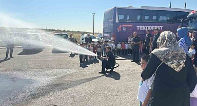 Pursaklar'da çocuklar itfaiye istasyonuna gezi düzenledi
