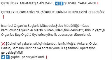 Şahinler çetesi lideri Mehmet Şahin yakalandı