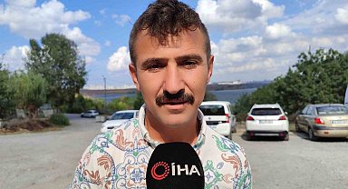 Sazlıbosna Barajı'nda bataklığa saplanan köpeğin kurtarılma anı kamerada