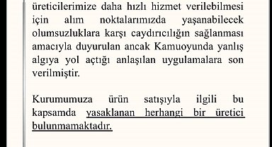 TMO, 'yasaklı üretici' uygulamasına son verdi
