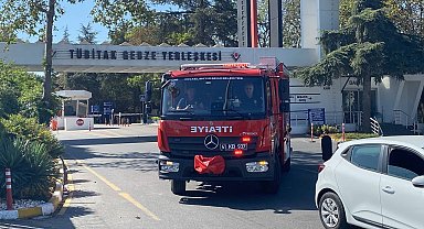 TÜBİTAK'ta solvent tankında parlama sonrası yangın