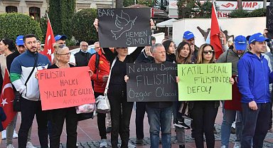 Aliağa'da İsrail protestosu