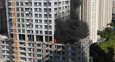 Ataşehir'de inşaat halindeki rezidansta yangın