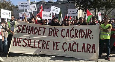 Beyazıt Meydanı'nda Filistin'e destek eylemi