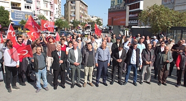 Burhaniye’de Filistin’e Destek İsrail’e Tepki Mitingi