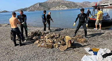 Deniz dibi temizliğinde, deniz motoru bulundu