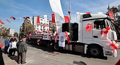 Denizli'de Cumhuriyetin 100 yıl coşkusu tır ile yayıldı
