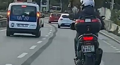 E-5 Karayolu'nda motosiklet sürücüsü telefonla konuştu