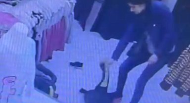 Fatih'te mağazada 3 yaşındaki çocuğa şiddet uygulayan kadın kamerada