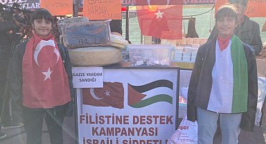 Karslı ikizler kumbaralarındaki parayı Gazze'ye bağışladı