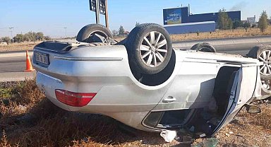 Kontrolden çıkan otomobil takla attı: 1 yaralı