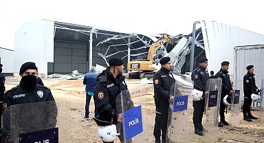 Yaylacık'ta kaçak fabrika yıkıldı